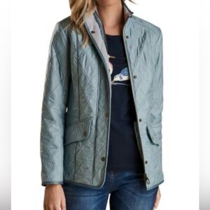 Barbour Flyweight Calvary Quilted Jacket Womens Size US 6 UK 10 Light Blue
